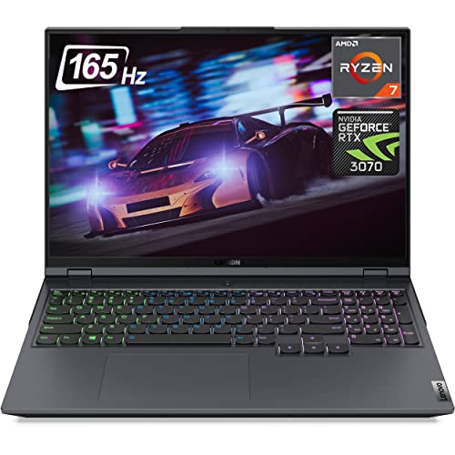 Lenovo Legion 5 Pro Gaming Laptop, 16" WQXGA 165Hz Display, AMD Ryzen 7 5800H Processor, GeForce RTX 3070, 32GB RAM, 1TB SSD, RGB Backlit Keyboard, HD Webcam, Wi-Fi 6, Windows 11 Home, Storm Gray