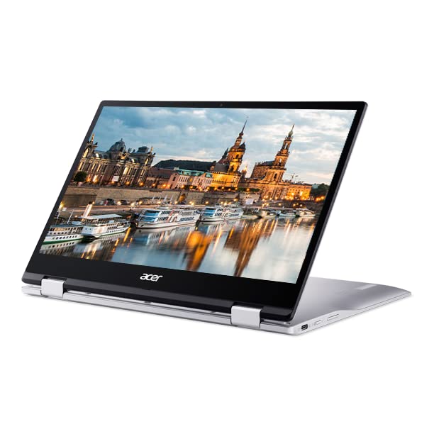 2022 Acer Convertible 2-in-1 Chromebook-13inch Frameless FHD IPS Touchscreen, Qualcomm 8-Core Processor, 4GB DDR4 Ram, 64GB eMMC SSD, Webcam, Chrome OS (Renewed) (Silver)