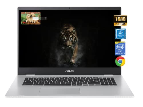 ASUS Chromebook Business Laptop, 17.3" FHD Widescreen Slim-Bezel, Intel Celeron N4500, Chrome OS, 4GB RAM, 64GB eMMC, Wi-Fi 6, Type-C, Intel UHD Graphics, Long Battery Life, Durlyfish