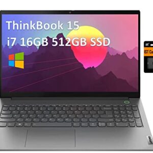 Lenovo ThinkBook 15 Gen 2 are 15.6" FHD (Intel Quad Core i7-1165G7, 16GB RAM, 512GB PCIe SSD) IPS Business Laptop, Backlit Keyboard, Fingerprint Reader, Thunderbolt 4, IST SD Card, Windows 10 Pro