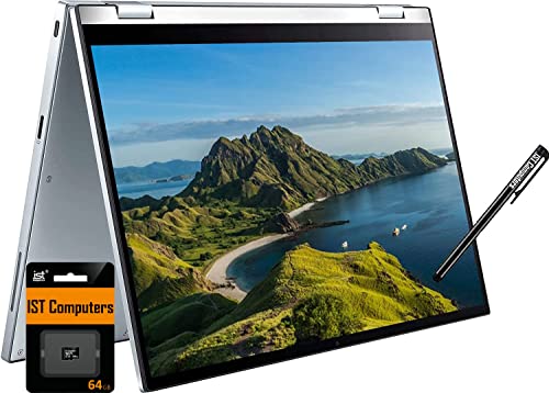 ASUS Chromebook Flip C433 14" IPS FHD 2-in-1 Touchscreen (Intel Core M3-8100Y, 8GB RAM, 128GB Storage (64GB eMMC + 64GB IST SD Card), Stylus) Home & Business Laptop, IST Pen, Chrome OS