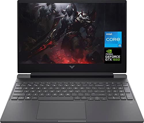 HP Victus Gaming Laptop 2023 Newest, 15.6" FHD 144 Hz Display, 12th Gen Intel Core i5-12450H, 16GB RAM, 512GB SSD, NVIDIA GeForce GTX 1650 Graphics, Wi-Fi 6, Windows 11 Home, Bundle with Cefesfy