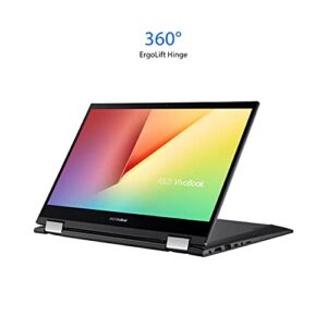 ASUS VivoBook Flip 14 Thin and Light 2-in-1 Laptop, 14” FHD Touch, 11th Gen Intel Core i3-1115G4, 4GB RAM, 128GB SSD, Thunderbolt 4, Fingerprint, Windows 10 Home in S Mode, Indie Black, TP470EA-AS34T