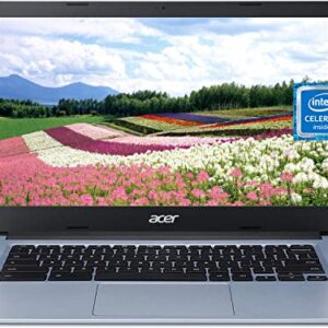 Acer 2022 14 inch HD Touchscreen ThinLight Chromebook, Intel Celeron N4000(UP to 2.6GHz), 4GB RAM, 64GB eMMC, WiFi 5, Webcam, Type-A&C, Up to 12 Hours Battery Life, Chrome OS, w/ CUE Accessories