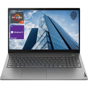 lenovo thinkbook 15 g3 business laptop, 15.6″ fhd ips display, amd ryzen 7 5700u, 24gb ram, 1tb pcie ssd, webcam, fingerprint reader, backlit keyboard, wi-fi 6, windows 11 pro, grey