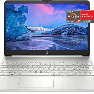 HP 2022 Newest 15.6 HD Micro-Edge Laptop，8-Cores AMD Ryzen 7 5700U(up to 4.3GHz), 16GB DDR4 RAM, 512GB PCIe SSD, Full-Size KB, WiFi 6, Bluetooth 5.2, HDMI, Windows 11, Silver, w/ 3in1 Accessories