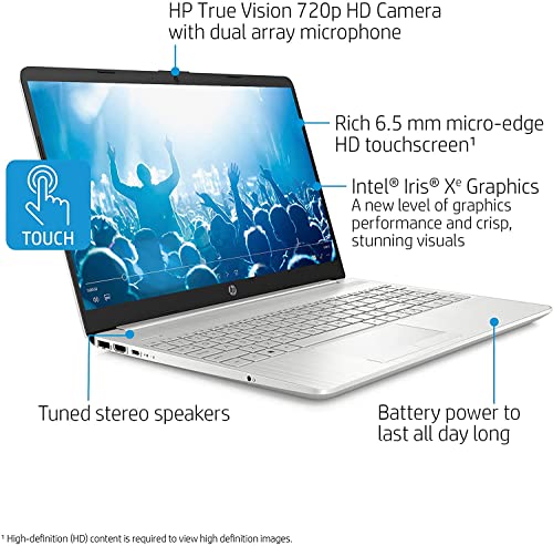 HP Laptop 15.6 HD Touchscreen for Business 2022, Intel Core i5-1135G7 (Beat i7-1065G7), 16GB RAM, 512GB SSD, Backlit Keyboard, HDMI, WiFi, Webcam, Windows 10 + CUE Accessories, Silver