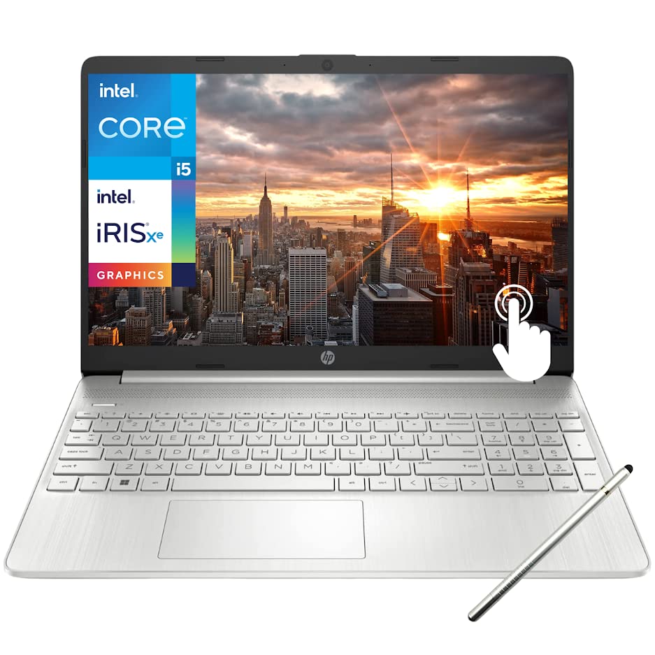 HP Touchscreen Laptop 15.6" HD Display, Intel Core i5-1155G7(Beat i7-1065G7), 16 GB RAM - 512 GB SSD, Intel Iris Xe Graphics, Numeric Pad, Bluetooth 5, Long Battery Life, Windows 11 Home, Silver