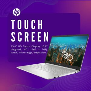 HP Touchscreen Laptop 15.6" HD Display, Intel Core i5-1155G7(Beat i7-1065G7), 16 GB RAM - 512 GB SSD, Intel Iris Xe Graphics, Numeric Pad, Bluetooth 5, Long Battery Life, Windows 11 Home, Silver