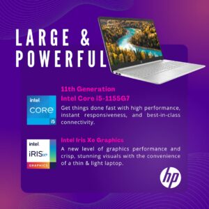 HP Touchscreen Laptop 15.6" HD Display, Intel Core i5-1155G7(Beat i7-1065G7), 16 GB RAM - 512 GB SSD, Intel Iris Xe Graphics, Numeric Pad, Bluetooth 5, Long Battery Life, Windows 11 Home, Silver