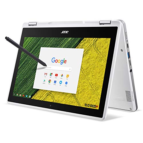 Acer Chromebook Spin 11 Convertible Laptop, Celeron N3350, 11.6 Inches HD Touch, 4GB DDR4, 32GB Storage, Wacom EMR Pen, Pearl White, CP511-1HN-C7Q1