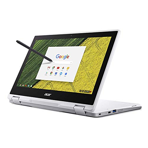 Acer Chromebook Spin 11 Convertible Laptop, Celeron N3350, 11.6 Inches HD Touch, 4GB DDR4, 32GB Storage, Wacom EMR Pen, Pearl White, CP511-1HN-C7Q1