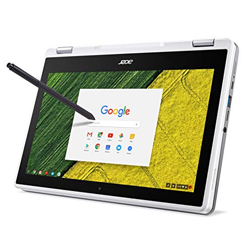 Acer Chromebook Spin 11 Convertible Laptop, Celeron N3350, 11.6 Inches HD Touch, 4GB DDR4, 32GB Storage, Wacom EMR Pen, Pearl White, CP511-1HN-C7Q1