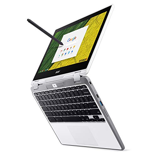 Acer Chromebook Spin 11 Convertible Laptop, Celeron N3350, 11.6 Inches HD Touch, 4GB DDR4, 32GB Storage, Wacom EMR Pen, Pearl White, CP511-1HN-C7Q1