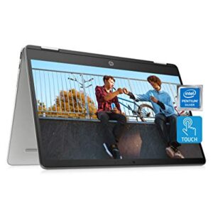 HP Chromebook x360 14a 2-in-1 Laptop, Intel Pentium Silver N5000 Processor, 4 GB RAM, 64 GB eMMC, 14" HD Display, Chrome OS with Webcam & Dual Mics, Work, Play, Long Battery Life (14a-ca0022nr, 2021)