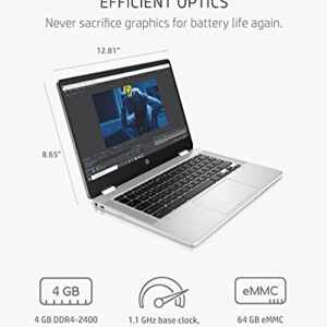 HP Chromebook x360 14a 2-in-1 Laptop, Intel Pentium Silver N5000 Processor, 4 GB RAM, 64 GB eMMC, 14" HD Display, Chrome OS with Webcam & Dual Mics, Work, Play, Long Battery Life (14a-ca0022nr, 2021)