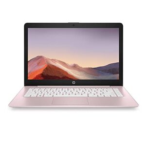 2021 newest hp premium 14 inch hd laptop, intel dual-core processor up to 2.6ghz, 4gb ram, 64gb emmc storage, webcam, bluetooth, hdmi, wi-fi, rose pink, windows 10 with 1 year microsoft 365 (renewed)
