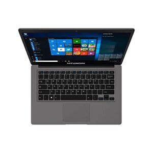 HYUNDAI 14" Notebook 4GB RAM, 128GB SSD, Windows 10 Home Laptop, Intel Celeron N4020, 14.1" Inch IPS Display, Expandable Storage, WiFi & Bluetooth - Grey