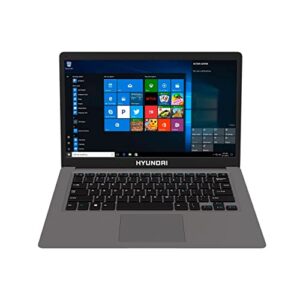 hyundai 14″ notebook 4gb ram, 128gb ssd, windows 10 home laptop, intel celeron n4020, 14.1″ inch ips display, expandable storage, wifi & bluetooth – grey