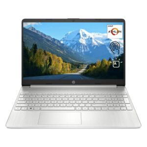 hp 15″ hd touchscreen laptop, amd athlon gold 3150u processor, 16gb ram, 1tb pcie ssd, backlit keyboard, hdmi, type-c, wi-fi, bluetooth, windows 11 home, silver