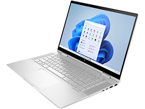 HP 2022 Envy X360 2-in-1 15.6" FHD Touchscreen Laptop, Intel Evo Platform Core i7 1255U, 64GB RAM, 2TB PCIe SSD, Backlit Keyboard, Intel Iris Xe Graphics, Windows 11 Pro, Silver, 32GB USB Card