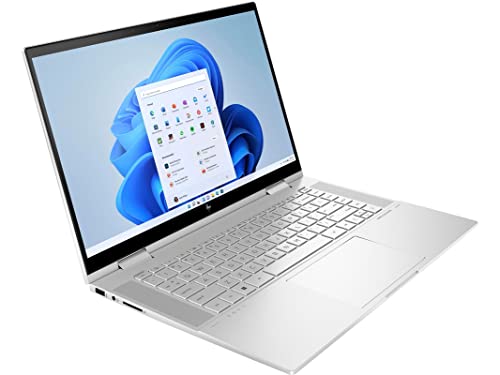 HP 2022 Envy X360 2-in-1 15.6" FHD Touchscreen Laptop, Intel Evo Platform Core i7 1255U, 64GB RAM, 2TB PCIe SSD, Backlit Keyboard, Intel Iris Xe Graphics, Windows 11 Pro, Silver, 32GB USB Card