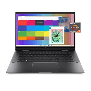 HP ENVY x360 Convertible 15-inch Laptop, AMD Ryzen 7 5825U processor, AMD Radeon Graphics, 8 GB RAM, 512 GB SSD, Windows 11 Home (15-eu1026nr, Nightfall black aluminum)