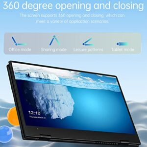 KUU FLEXONE 2 in 1 Laptop, 8GB DDR4 RAM 512GB SSD, 14 Inch IPS Touch-Screen,Pentium J5040 Processor Notebook, Windows 11 Pro, Fingerprint Reader, Bluetooth 5.1, All Metal Body