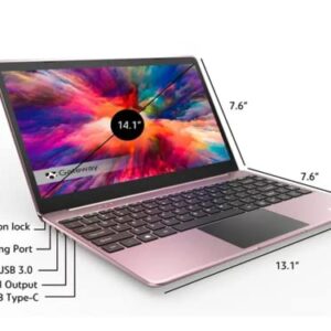 Gateway 2022 14.1" FHD Ultra Slim Notebook, Intel Core i5-1135G7 (Beats i7-1065g7), 16GB RAM, PCIe 512GB SSD, Intel Iris Xe Graphics, 1MP Webcam, Tuned by THX, Win 10, Rose Gold, 32GB USB Card