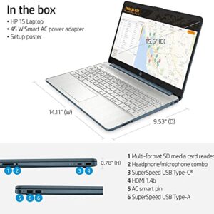 HP 15 Business Laptop Computer, AMD Ryzen 5 5500U, 15.6" FHD Display, Windows 11 Pro, 16GB RAM, 512GB SSD, SD Card Reader, Fast Charge, AC Smart pin, 32GB Durlyfish USB Card