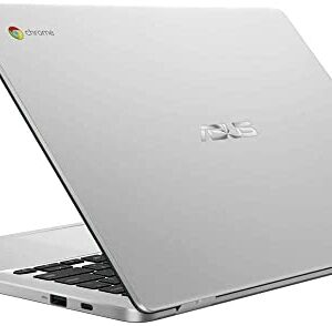 ASUS C423NA Chromebook 14" HD Laptop (Intel Dual Core Celeron Processor N3350, 4GB DDR4 RAM, 64GB SSD) Webcam, WiFi, Bluetooth, Type-C, Google Chrome OS - Silver (Renewed)