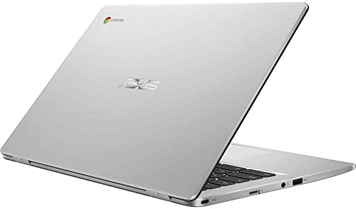 ASUS C423NA Chromebook 14" HD Laptop (Intel Dual Core Celeron Processor N3350, 4GB DDR4 RAM, 64GB SSD) Webcam, WiFi, Bluetooth, Type-C, Google Chrome OS - Silver (Renewed)