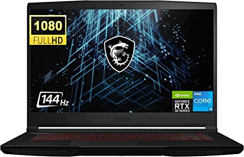 MSI 15.6" FHD 144Hz Gaming Laptop, Intel Core i5-11400H Processor, NVIDIA GeForce RTX 3050, 32GB DDR4 RAM, 1TB PCIe SSD, WiFi, Webcam, Backlit Keyboard, Windows 11 Home, Black