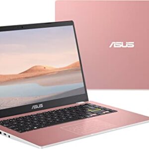 2022 ASUS 14" Thin Light Business Student Laptop Computer, Intel Celeron N4020 Processor, 4GB DDR4 RAM, 320 GB Storage, 12Hours Battery, Webcam, Zoom Meeting, Win11 + 1 Year Office 365, Rose Gold