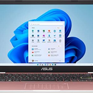 2022 ASUS 14" Thin Light Business Student Laptop Computer, Intel Celeron N4020 Processor, 4GB DDR4 RAM, 320 GB Storage, 12Hours Battery, Webcam, Zoom Meeting, Win11 + 1 Year Office 365, Rose Gold