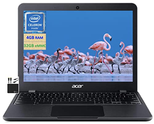 Acer 2022 Newest 512 Chromebook Laptop Student Business, Dual-Core Intel Celeron N4020, 12" HD+ Display, 4GB RAM, 32GB eMMC, Gigabit Wi-Fi 5, Bluetooth 5,12+ Hours Battery, Chrome OS+MarxsolCables