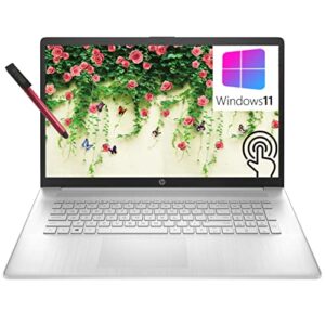 HP 2022 17 17.3" Touchscreen Laptop, Hexa-Core AMD Ryzen 5 5625U up to 4.2GHz(Beat i5-1145G7), 12GB DDR4 RAM, 1TB HDD, 802.11AC WiFi, Bluetooth 5.0, Webcam, Windows 11, BROAG 64GB Flash Stylus
