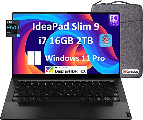 Lenovo IdeaPad Slim 9 9i Pro 14ITL5 14" 4K UHD Touchscreen (Intel 4-Core i7-1195G7, 16GB RAM, 2TB PCIe SSD) Business Laptop, Backlit, Fingerprint, 2 x Thunderbolt 4, IR-Webcam, Windows 11 Pro