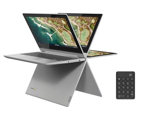 Latest Lenovo IdeaPad Flex 3 Chromebook 2-in-1 11.6" HD (1366 x 768) Touchscreen Laptop (4-Core MediaTek MT8173C, 4GB RAM, 32GB eMMC) 360° flip-and-fold, Type-C, Webcam, Chrome OS + IST Numeric Keypad