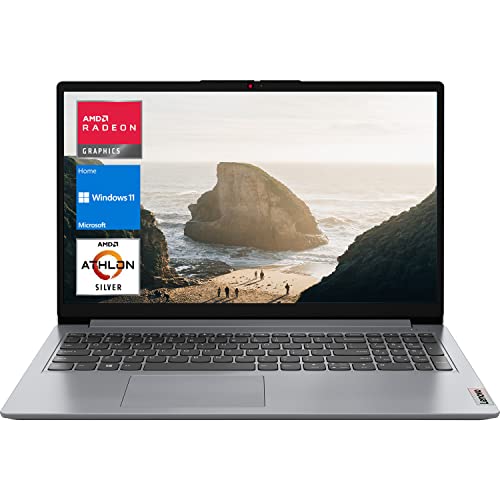 Lenovo Ideapad 1 Laptop, 15.6" HD Screen, AMD Athlon Silver 3050U, 12GB RAM, 1TB PCIe SSD, Webcam, HDMI, Type-C, Wi-Fi 6, Media Card Reader, Windows 11 Home, Cloud Grey