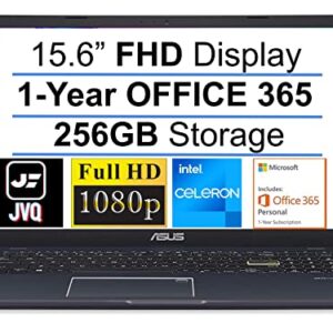 ASUS Newst Vivobook L510 Laptop, 15.6" FHD Display, Intel Celeron N4020(up to 2.8GHz), 4GB RAM, 256GB Storage, 1-Year Office 365, Backlit Keyboard, HDMI, USB-C, WiFi, Webcam, Windows, JVQ MP