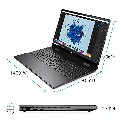 HP Envy x360 2-in-1 Flip Laptop, 15.6" Full HD Touchscreen, AMD Ryzen 7 5700U 8-Core Processor, 64GB RAM, 1TB PCIe SSD, Backlit Keyboard, Number Pad, Wi-Fi 6, Windows 11 Home, HP Stylus Pen Included