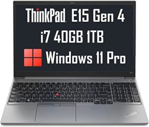 lenovo thinkpad e15 gen 4 15.6″ fhd (intel 12th gen i7-1255u, 40gb ram, 1tb pcie ssd, full hd ips) business laptop, thunderbolt 4, hdmi, type-c, wi-fi 6e, 1080p webcam, aluminium, win 11 pro -2023