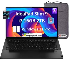 lenovo ideapad slim 9 9i pro 14itl5 14″ 4k uhd touchscreen (intel 4-core i7-1195g7, 16gb ram, 2tb pcie ssd) business laptop, backlit, fingerprint, 2 x thunderbolt 4, ir-webcam, windows 11 pro