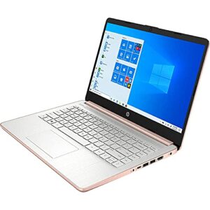 HP Newest 14" Touchscreen Laptop, Intel Dual-Core N4020, 8GB RAM, 128GB Storage(64GB eMMC+64GB Micro SD), Webcam, 1Yr Office w/ Accessories(Rose Gold)