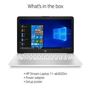 HP Stream 11.6-inch HD Laptop, Intel Celeron N4000, 4 GB RAM, 32 GB eMMC, Windows 10 Home in S Mode with Office 365 Personal for 1 Year (11-ak0020nr, Diamond White)