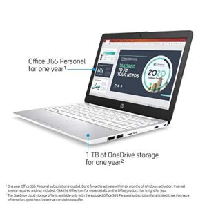 HP Stream 11.6-inch HD Laptop, Intel Celeron N4000, 4 GB RAM, 32 GB eMMC, Windows 10 Home in S Mode with Office 365 Personal for 1 Year (11-ak0020nr, Diamond White)