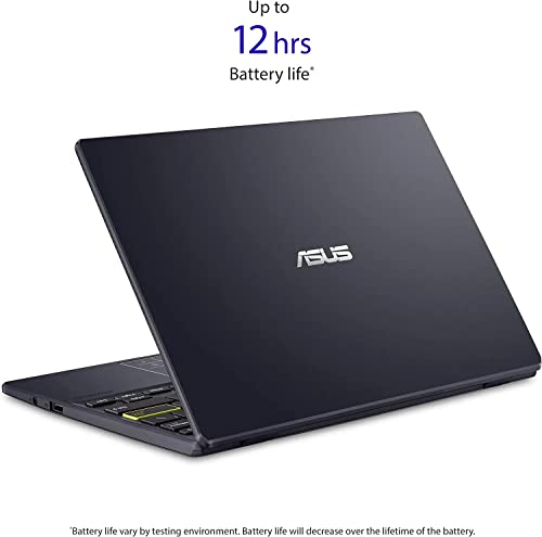 ASUS 2022 Newest 14 inch HD Laptop, Intel Dual-Core Processor, 4GB RAM, 64GB eMMC, 128GB Pcle SSD, Integrated Graphics, Bluetooth, WiFi, Windows 11 S, Star Black, Bundle with Cefesfy Accessory