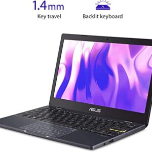 ASUS 2022 Newest 14 inch HD Laptop, Intel Dual-Core Processor, 4GB RAM, 64GB eMMC, 128GB Pcle SSD, Integrated Graphics, Bluetooth, WiFi, Windows 11 S, Star Black, Bundle with Cefesfy Accessory