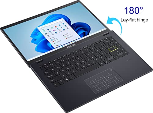 ASUS 2022 Newest 14 inch HD Laptop, Intel Dual-Core Processor, 4GB RAM, 64GB eMMC, 128GB Pcle SSD, Integrated Graphics, Bluetooth, WiFi, Windows 11 S, Star Black, Bundle with Cefesfy Accessory